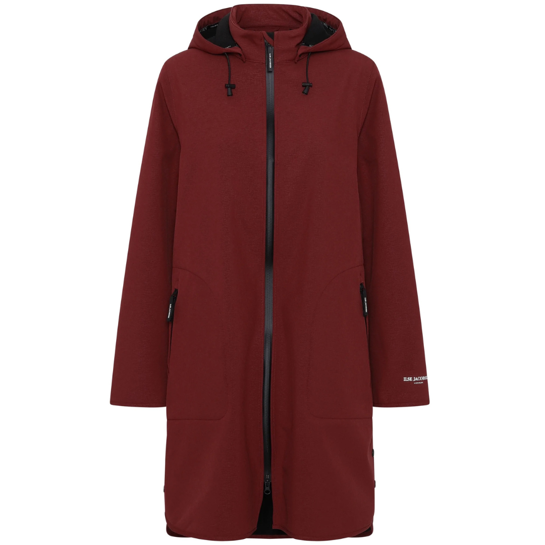 IIse Jacobsen Fleece Lined Rain Coat in Rhubarb