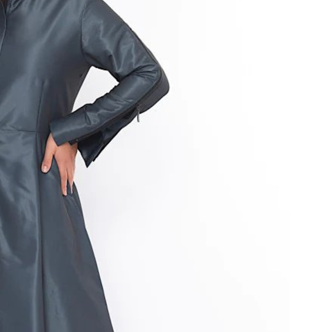 Xenia Luiz Dress in Blue/Black with Zip Detail - Image 4