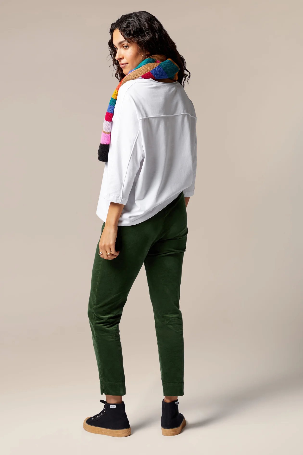 Sahara Cotton Moleskin Slim Trouser in Forest - Image 3