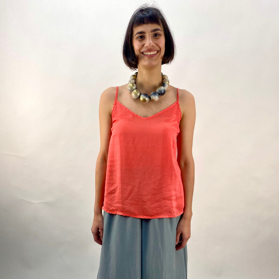 Grizas Silk Camisole in Flame