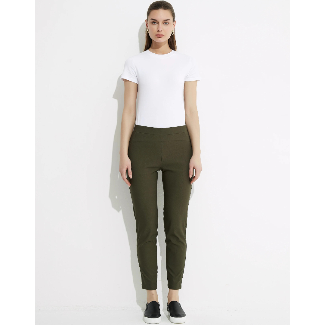 Tirelli Crop Straight Pant in Khaki