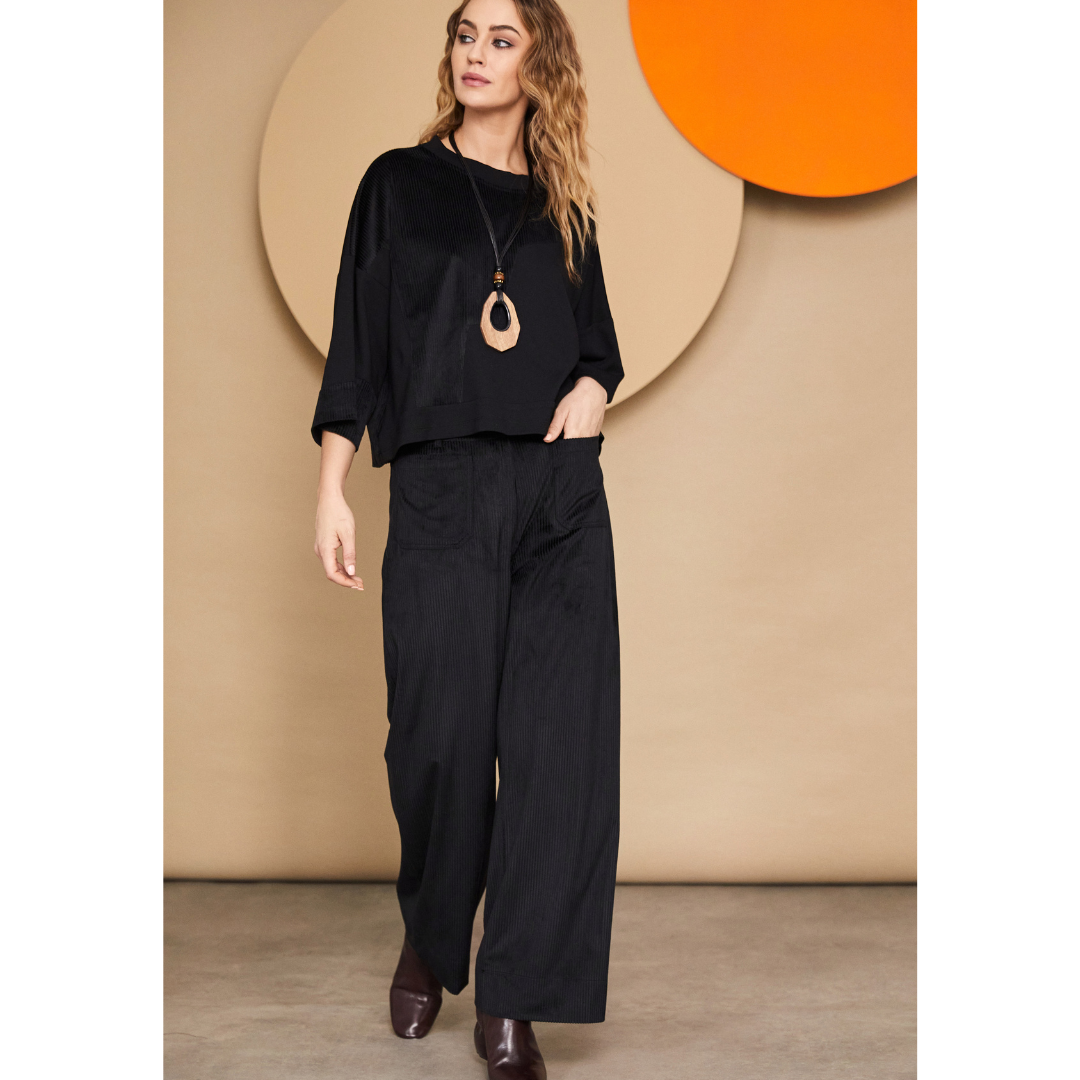 Naya Cord Wide Leg Trouser With Front Patch Pocket
