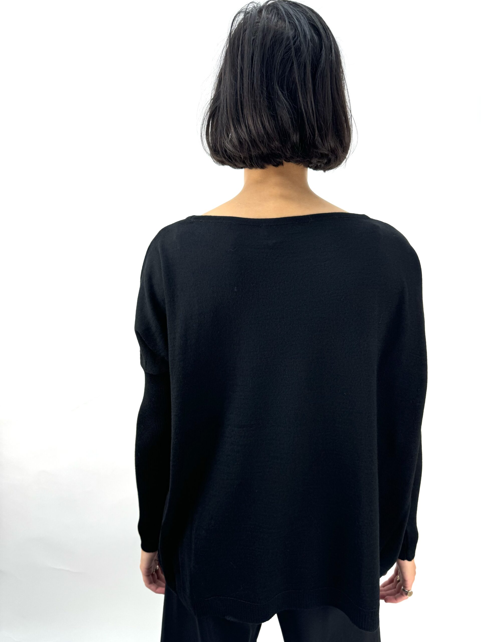 BIZE Black/White Fine Knit Spot Sweater - Image 2