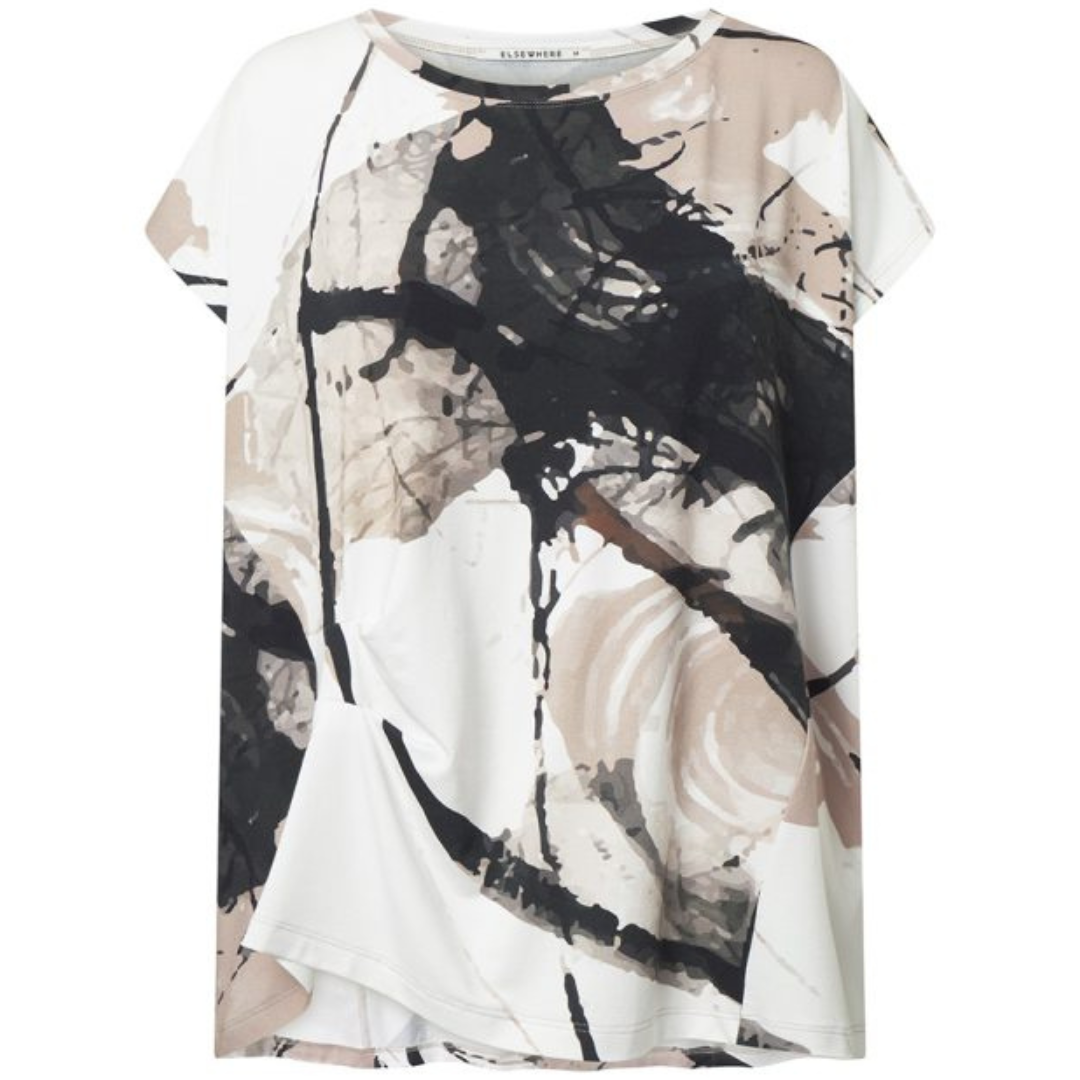 Elsewhere Jersey Print Top
