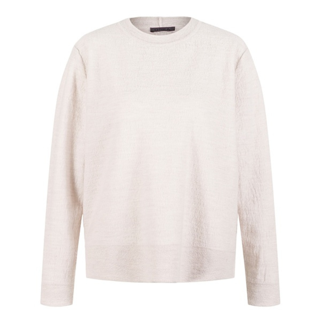 Oska Round Neck Pullover in Ecru