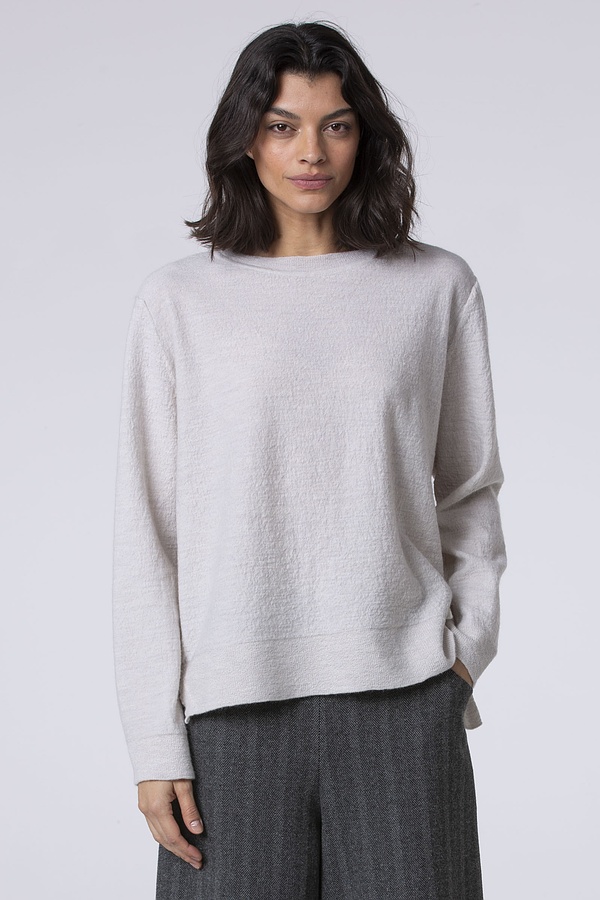 Oska Round Neck Pullover in Ecru - Image 2