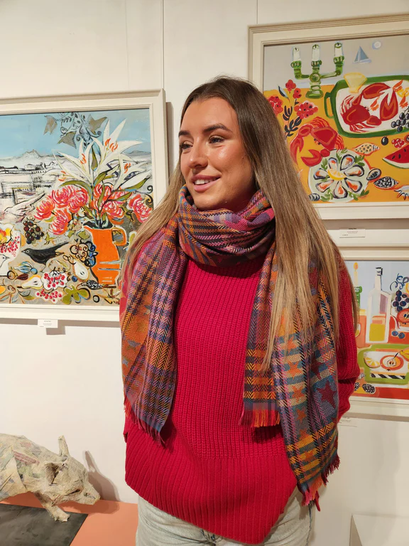 Salisa Check Stars Scarf In Multi - Image 4