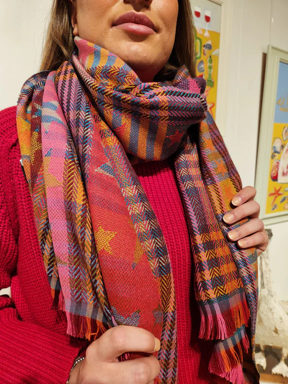 Salisa Check Stars Scarf In Multi - Image 3