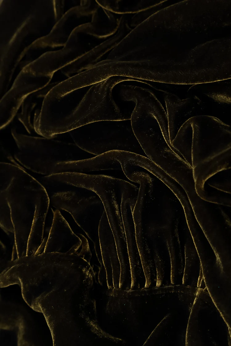 Grizas Velvet Bubble Trouser In Green - Image 4