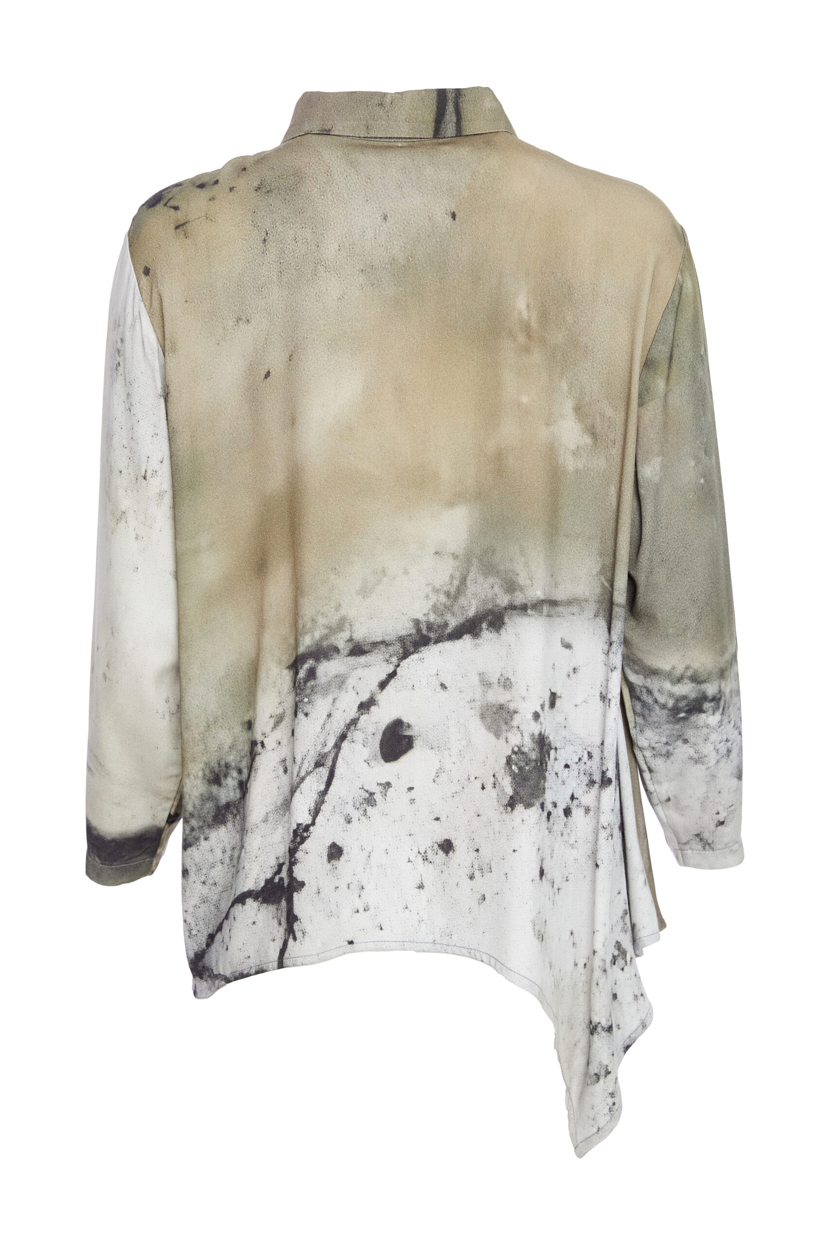 Naya Abstract Two Tone Print Shirt With Pocket Detail In Moss - Image 6