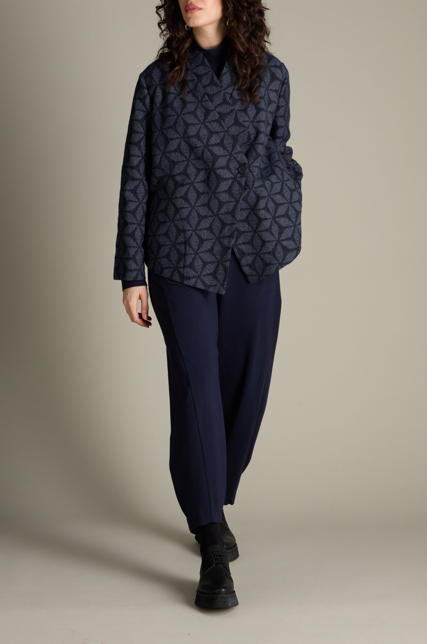 Sahara Indigo Geo Circles Jacket In Indigo - Image 2