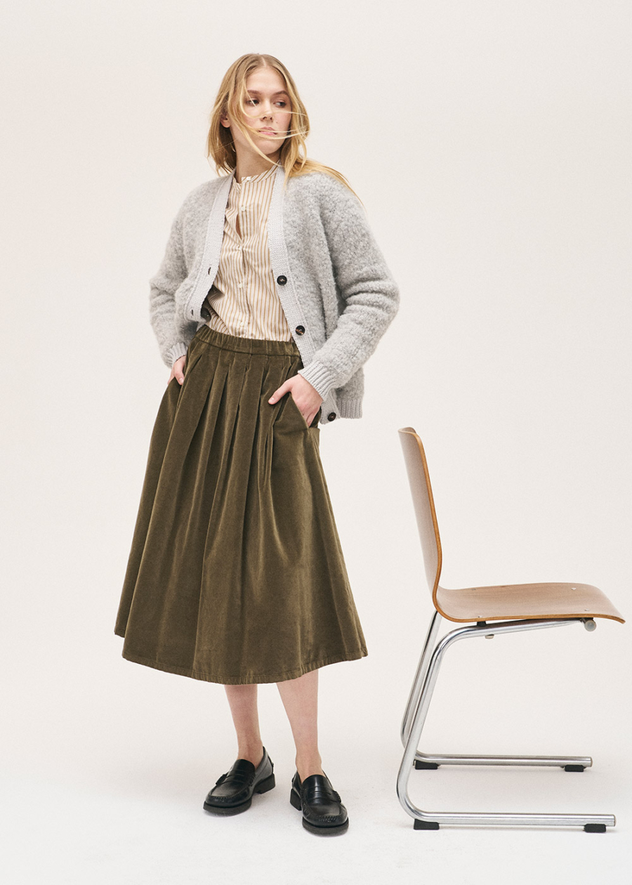 Rosso35 Long Sleeve Mandarin Collar Shirt In Camel - Image 4