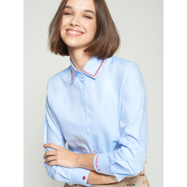 Vilagallo Shirt Isa in Blue/White Stripe