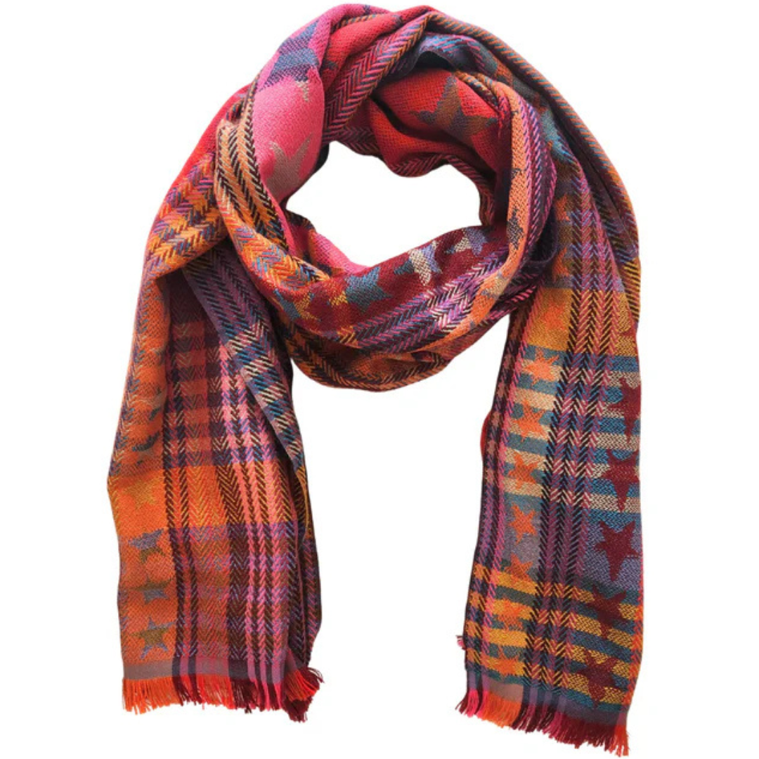 Salisa Check Stars Scarf In Multi