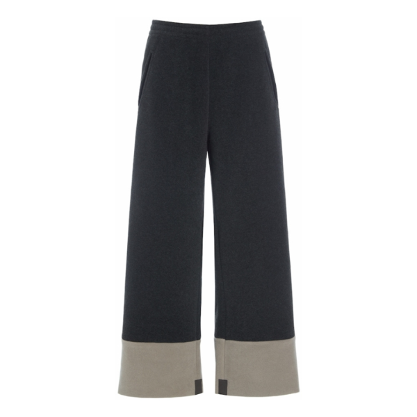 Henriette Steffensen Flare Trousers In Soft Black And Elephant