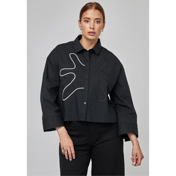 Uchu 3/4 Sleeve Shirt In Black