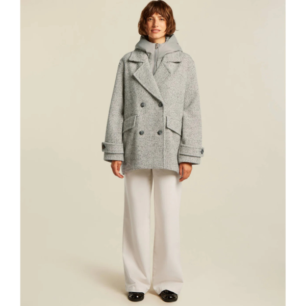 Beaumont Avril Short Coat In Soft Grey