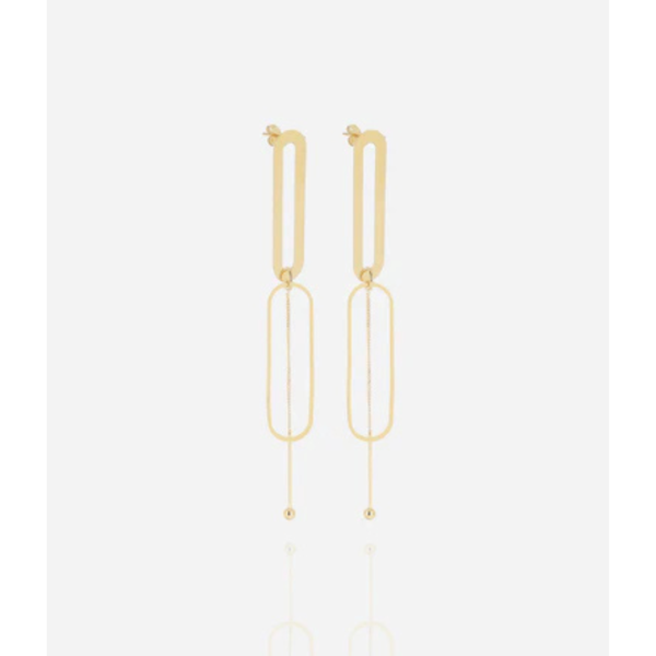 Zag Gold Large Open Link Drop Earrings