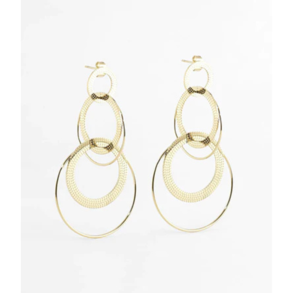 Zag Gold Circular Drop Earrings
