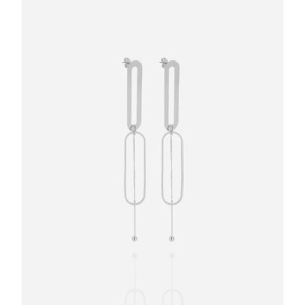 Zag Silver Large Open Link Drop Earrings