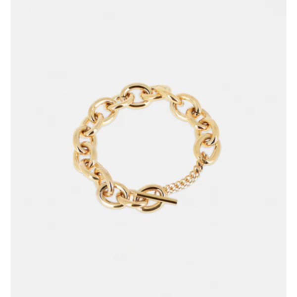 Zag Gold Link Bracelet With T Bar