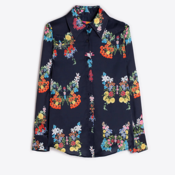 Vilagallo Silky Shirt with Mariposa Flowers
