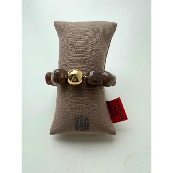 Zag Beaded Bracelet With Ball In Coffee