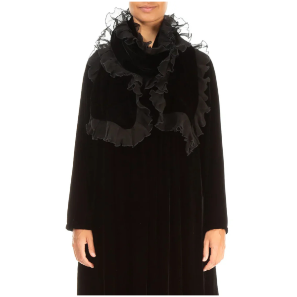 Grizas Long Velvet Scarf In Black