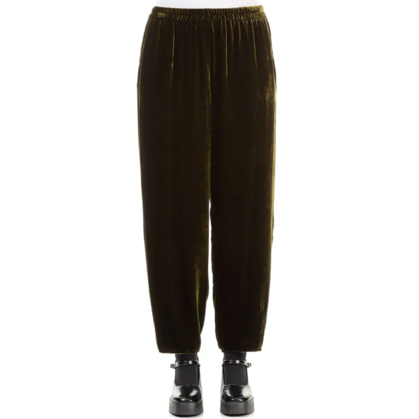 Grizas Velvet  Bubble Trouser In Green