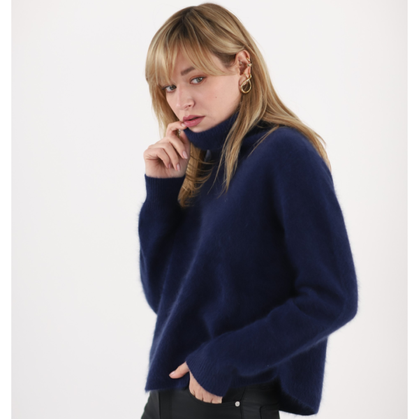 Estheme Raccoon Mix Polo Neck in Twilight