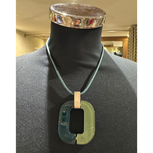 XAVIER-DEROME Petrol Cord Sage/Petrol Pendant