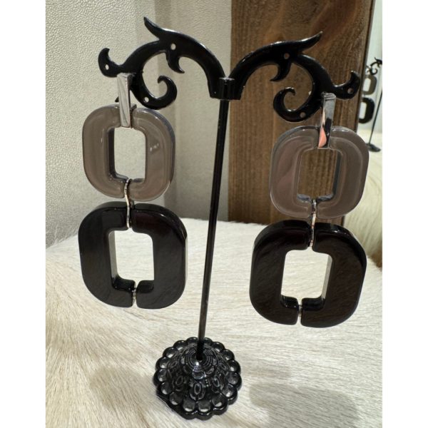 XAVIER-DEROME Double Earrings Mink/Black