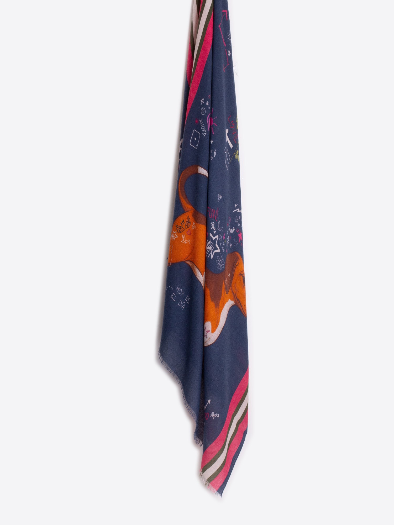 Vilagallo Navy Scarf with Dog - Image 2