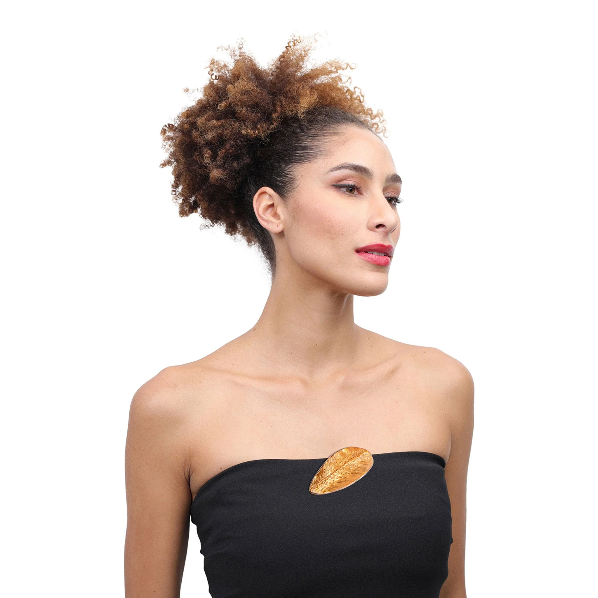 Zsiska Leaf Brooch In Copper - Image 2