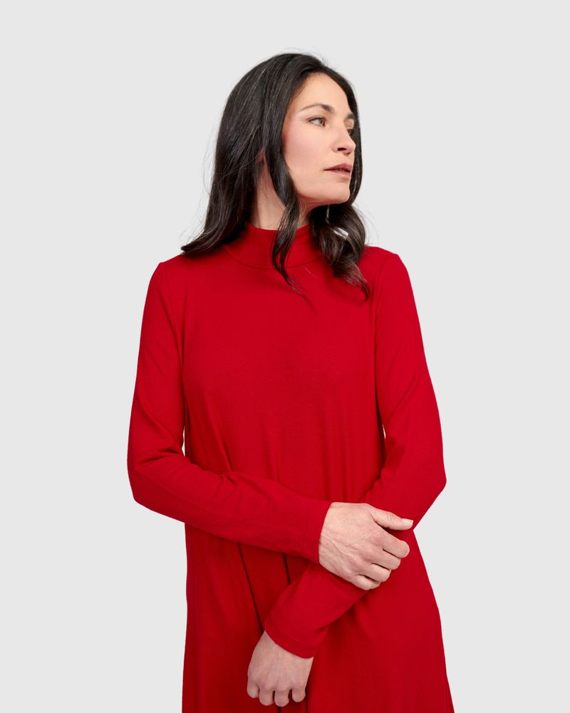 Alembika Red High Neck Jersey Dress - Image 10