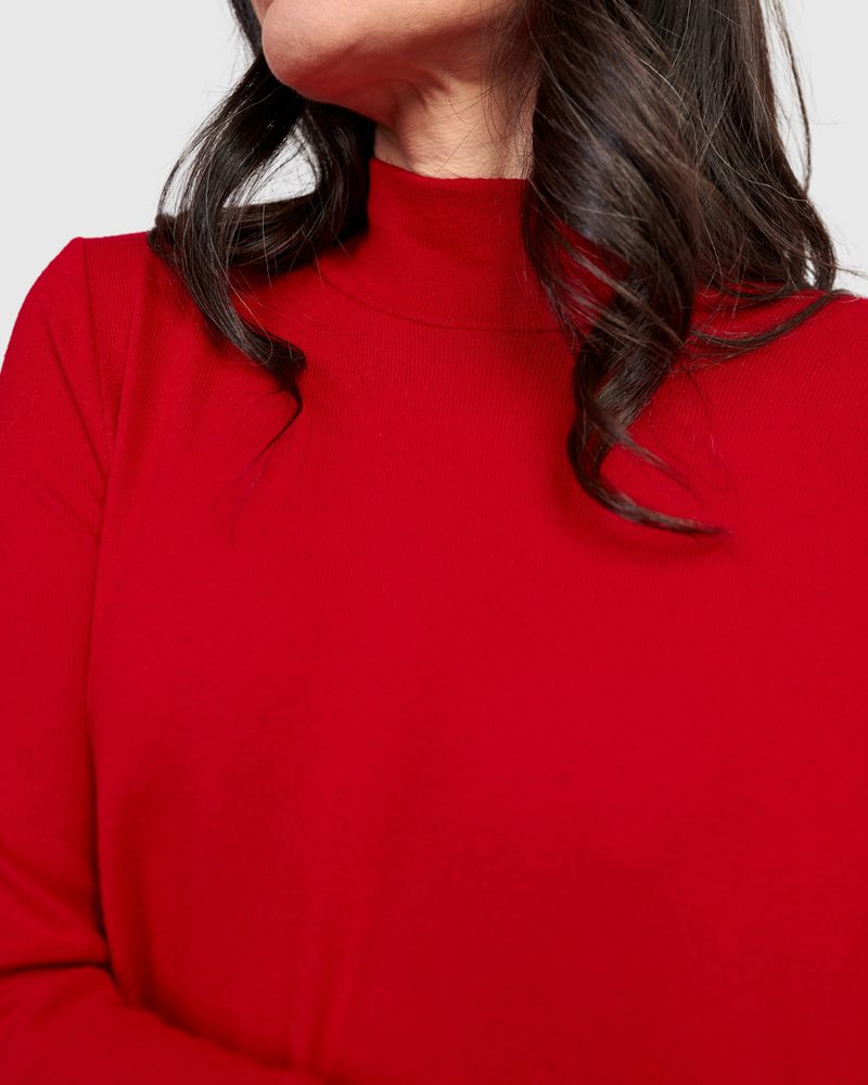 Alembika Red High Neck Jersey Dress - Image 4