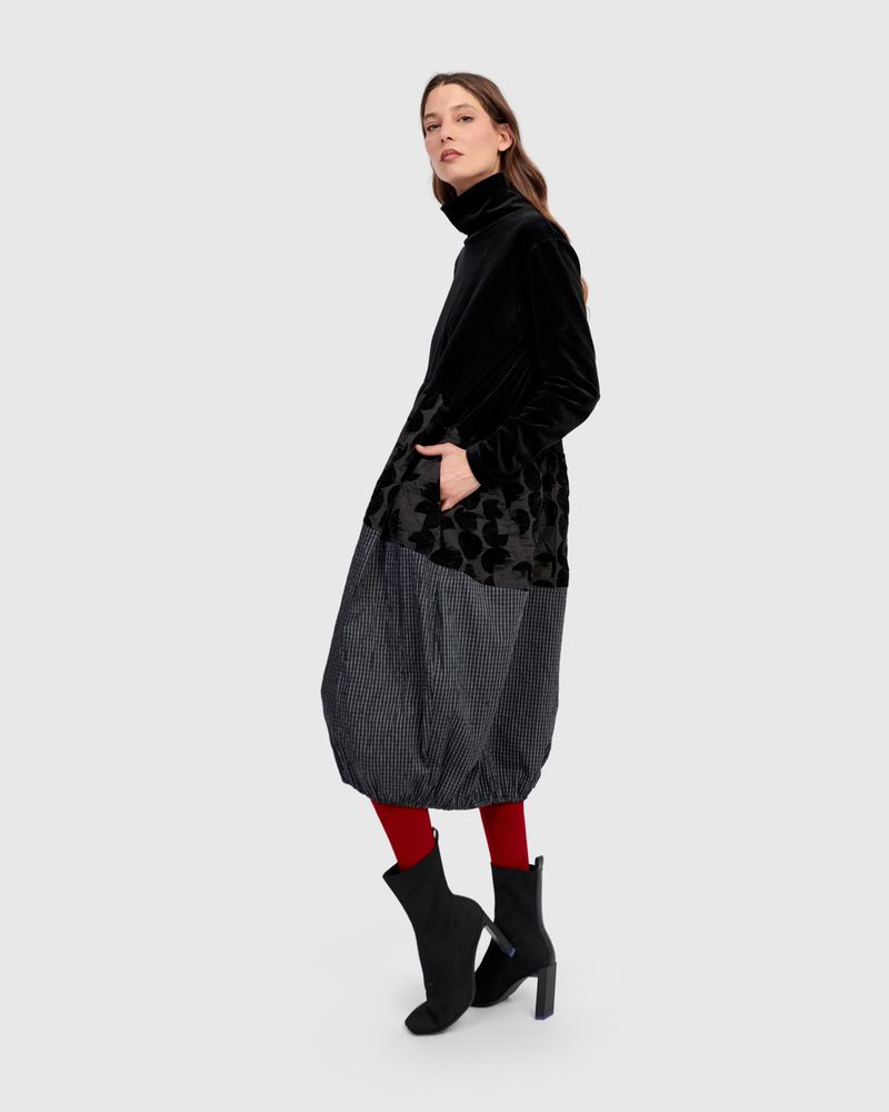 Alembika Velvet Mix Cowl Neck Bubble Dress - Image 6