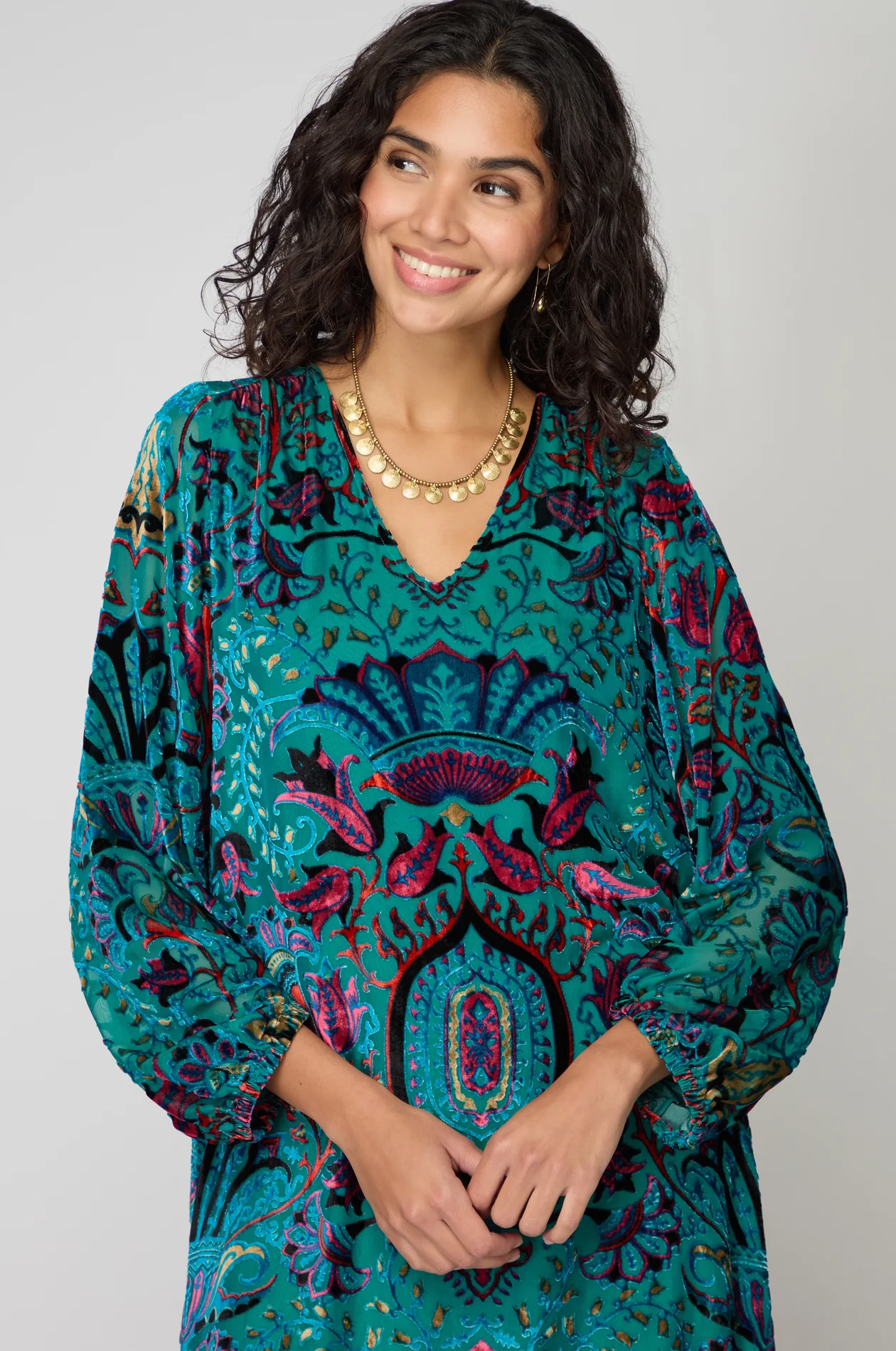 Sahara Winter Paisley Devore Top Multi - Image 2