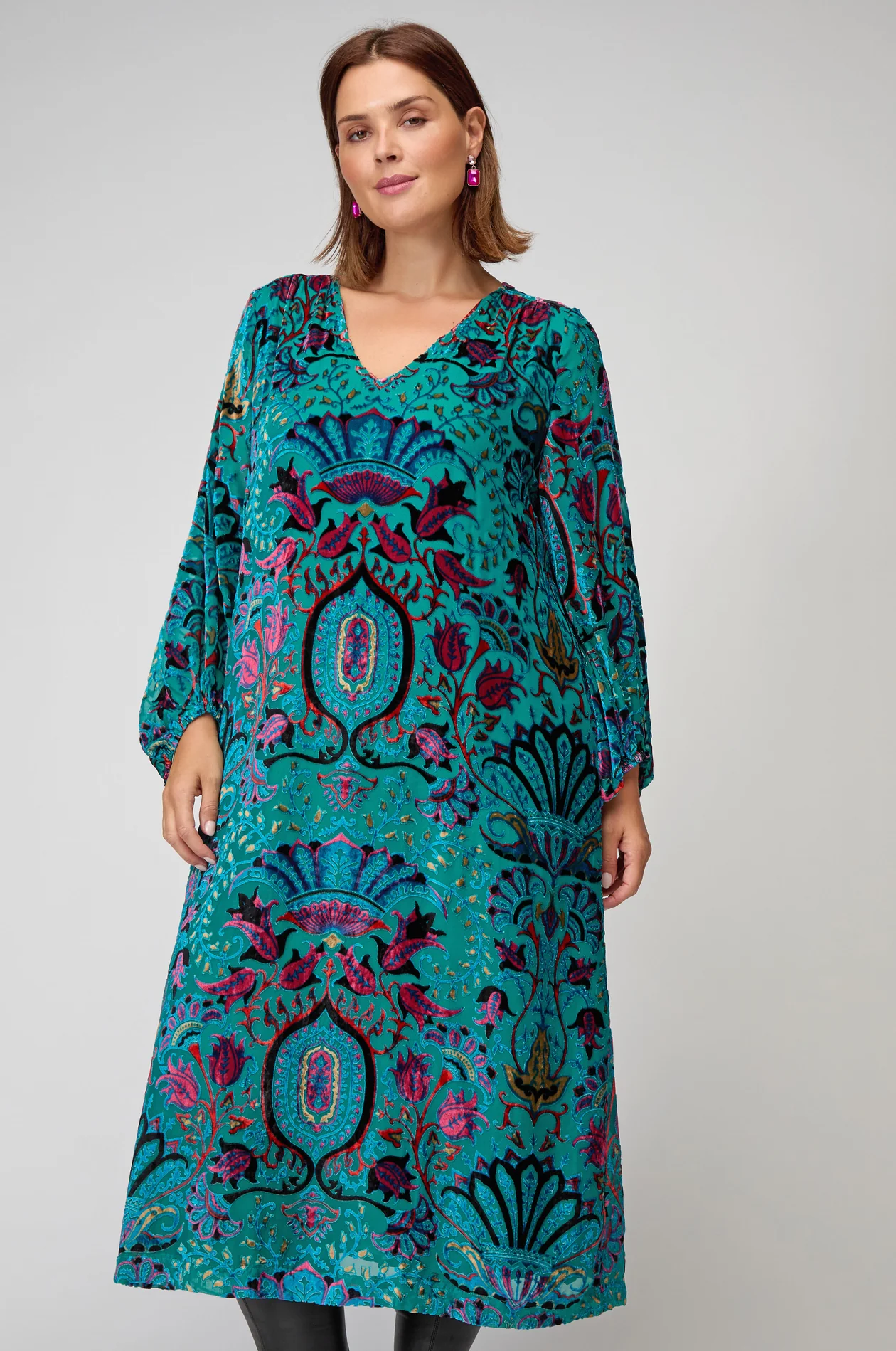 Sahara Winter Paisley Devore Dress Multi - Image 6