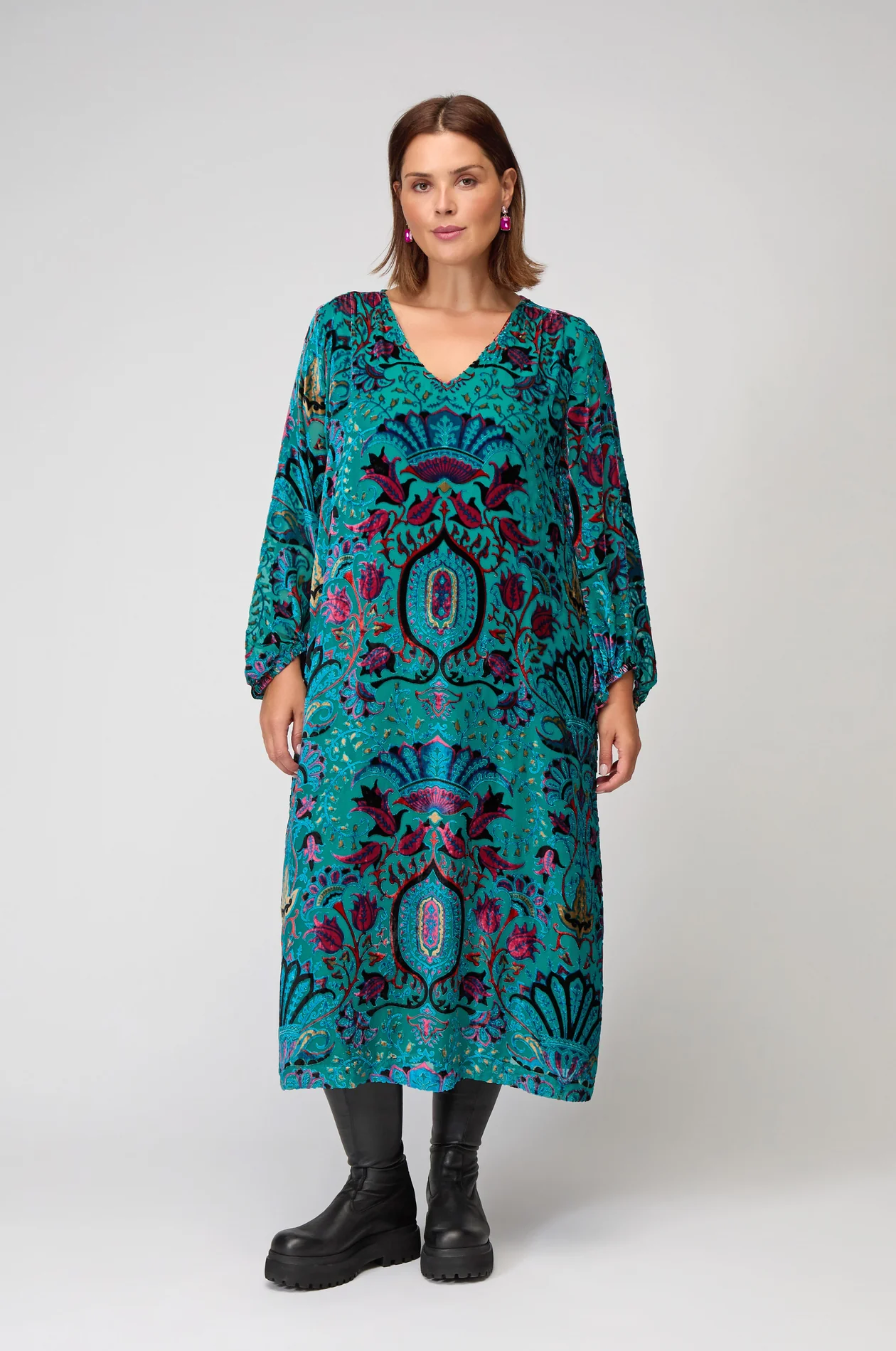 Sahara Winter Paisley Devore Dress Multi - Image 5