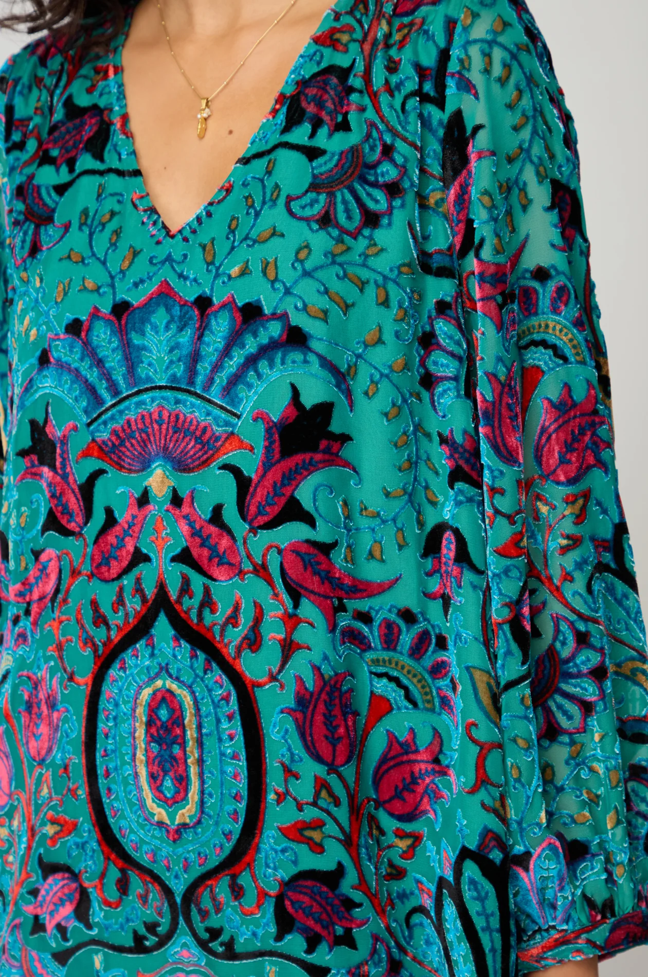 Sahara Winter Paisley Devore Top Multi - Image 6