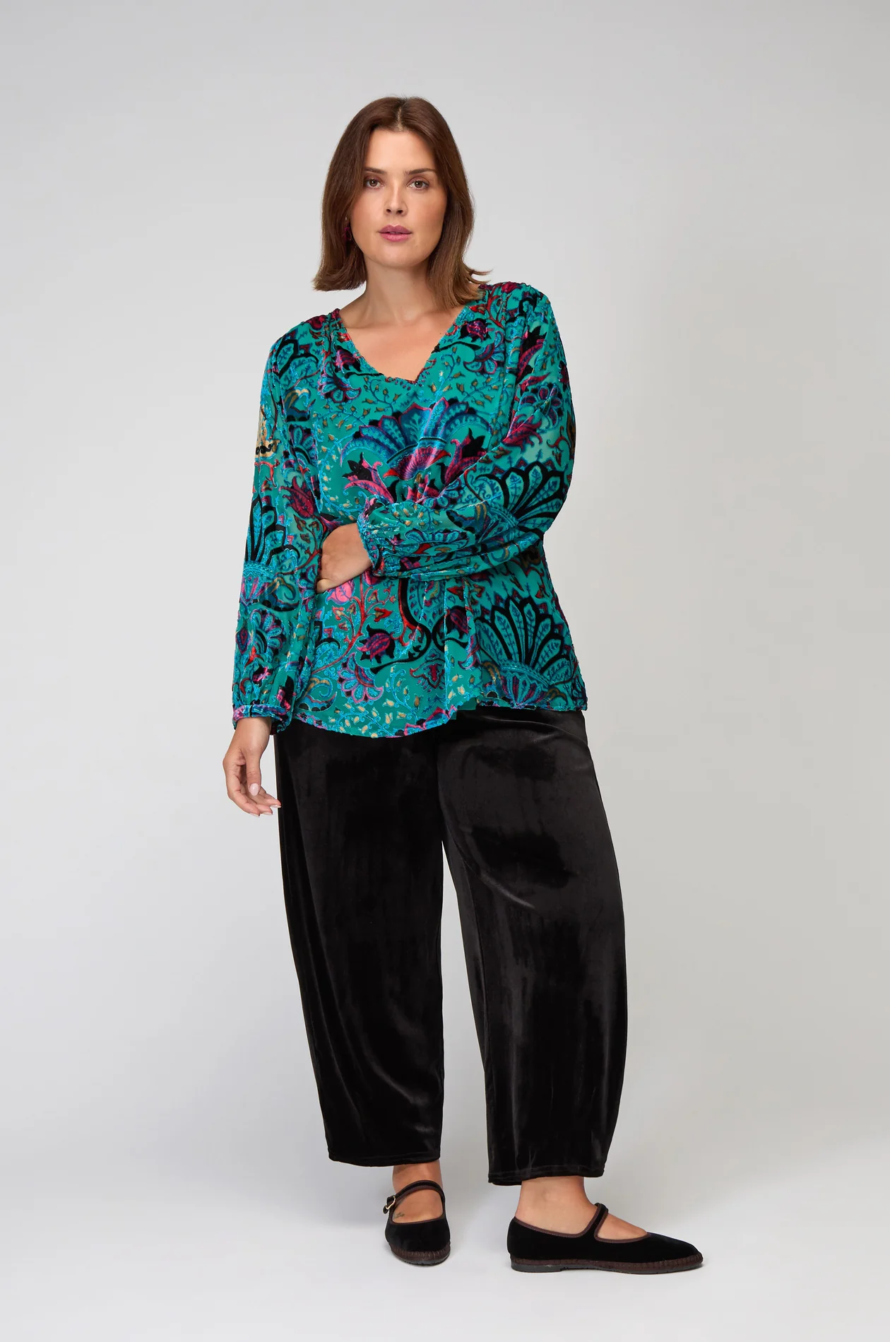 Sahara Winter Paisley Devore Top Multi - Image 8
