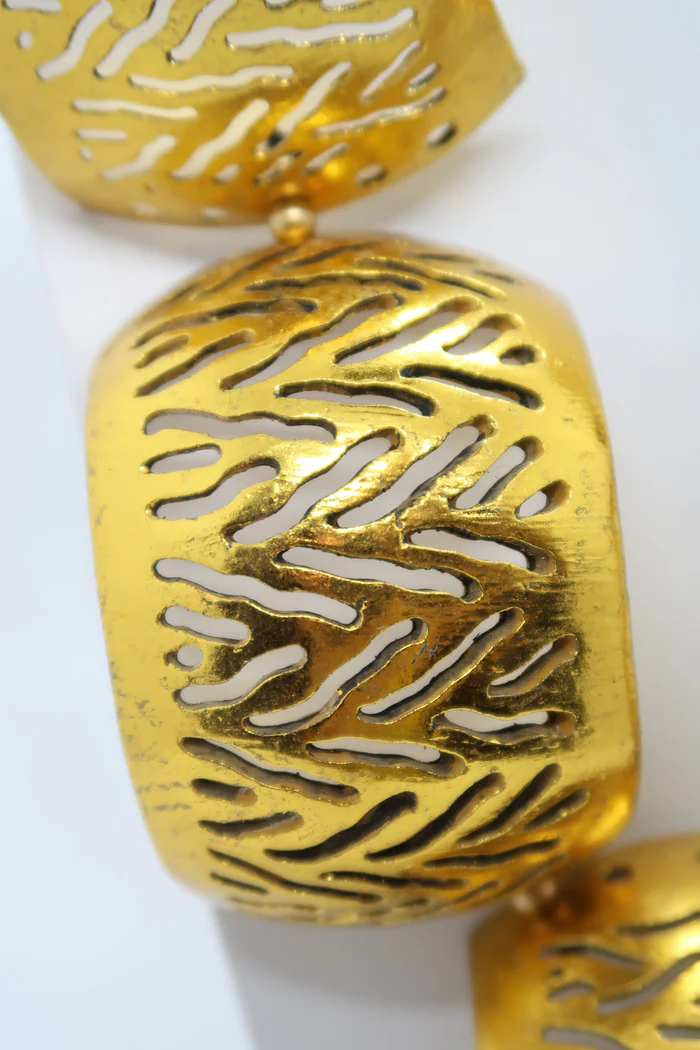 Jianhui Carved and Hand Gilded Gold Statement Necklace - Image 2