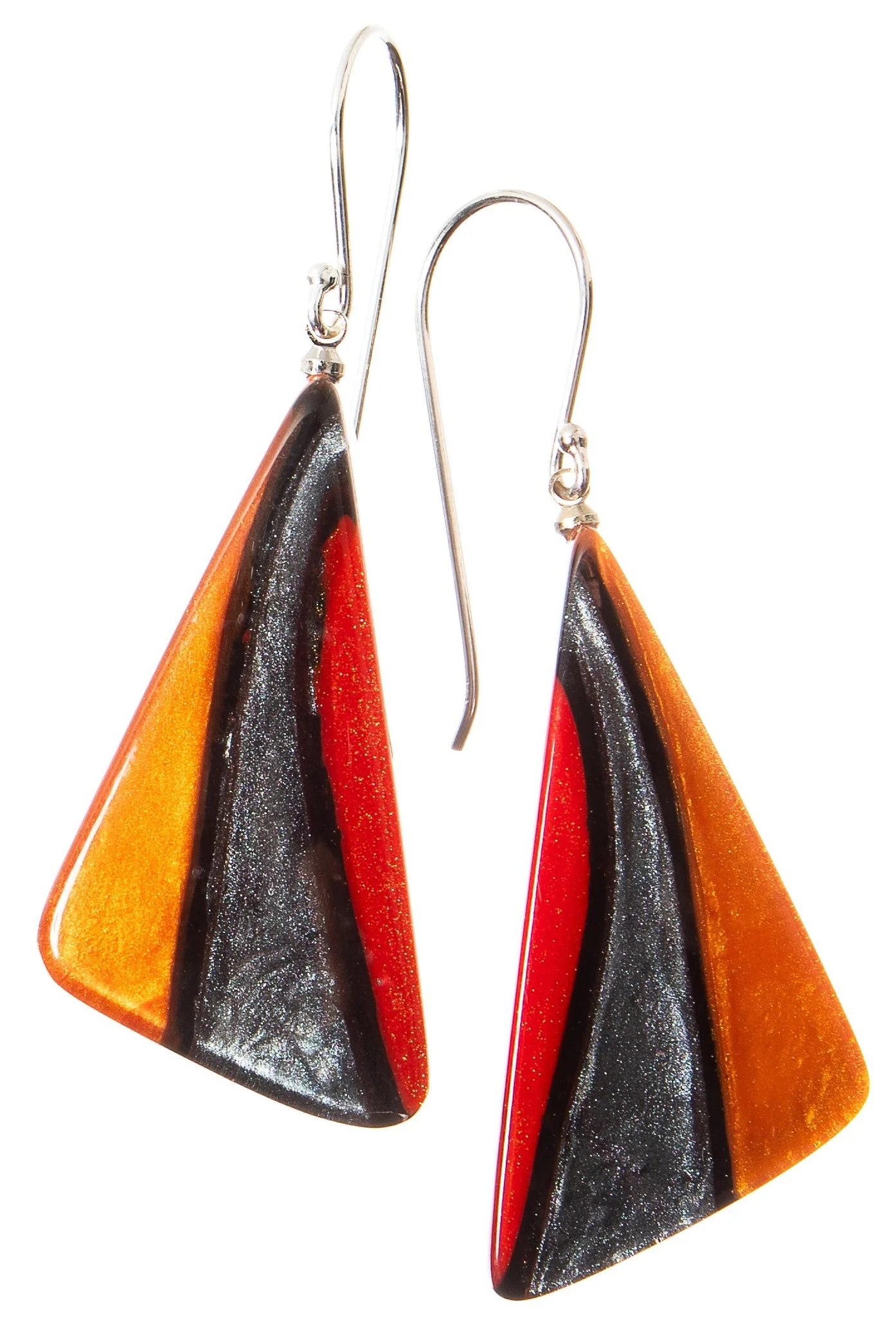 Prue By Zsiska Adjustable Necklace With Orange and Red Triangle Pendant - Image 2