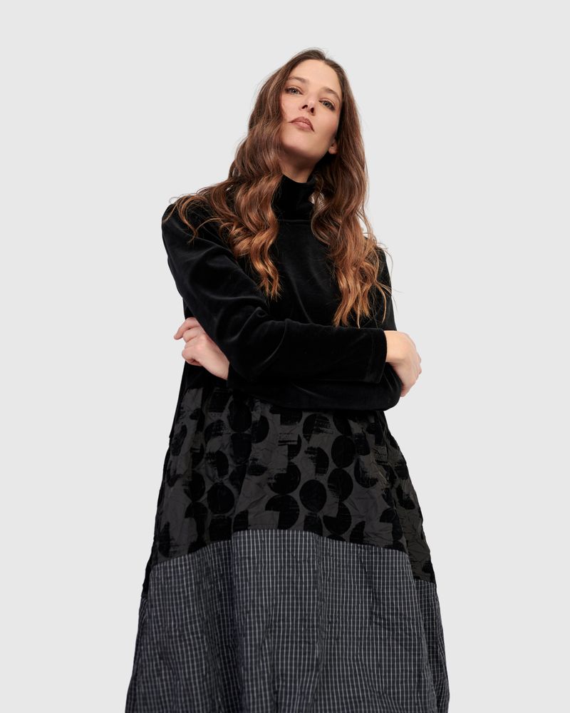 Alembika Velvet Mix Cowl Neck Bubble Dress - Image 10