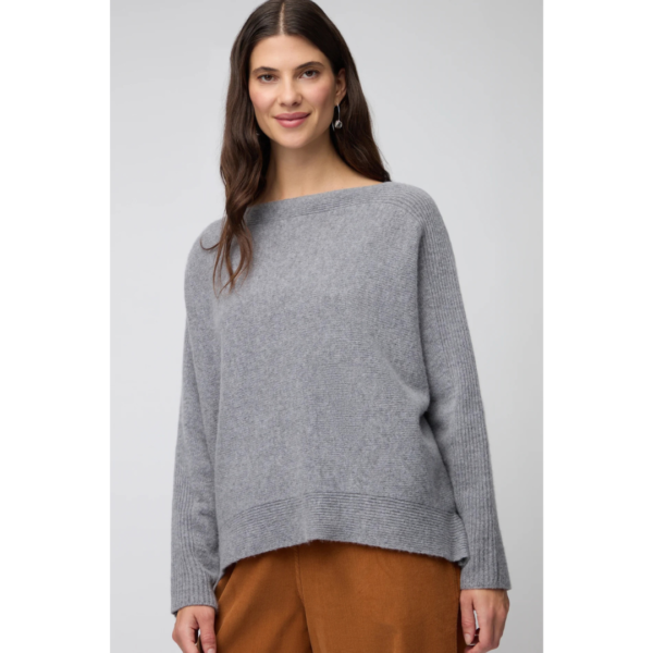 Sahara Merino Rib Detail Jumper In Dove