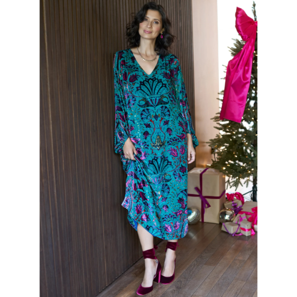 Sahara Winter Paisley Devore Dress Multi