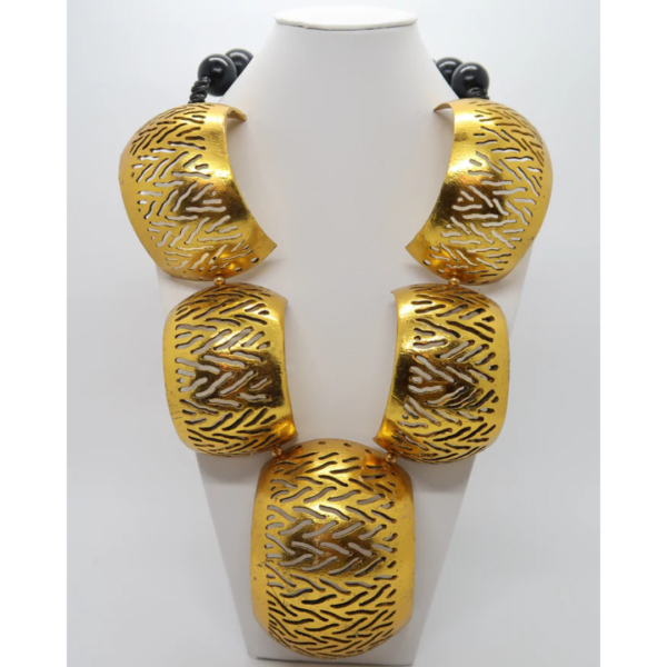 Jianhui Carved and Hand Gilded Gold Statement Necklace