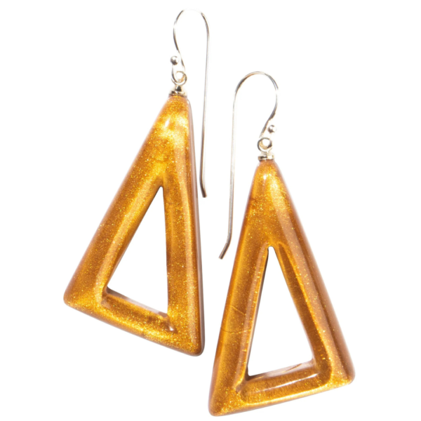 Prue By Zsiska Triangle Drop Earrings in Gold