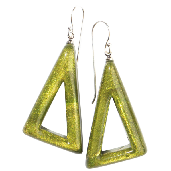 Prue By Zsiska Triangle Drop Earrings In Green